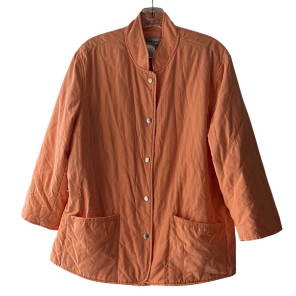 david brooks Jackets & Blazers - David Brooks Women's Quilted Jacket Orange Size XL EUC Casual Fall